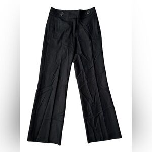 J. Crew Favorite Fit Black Lined 100% Wool Wide Leg Trouser Pants Women’s Sz 0